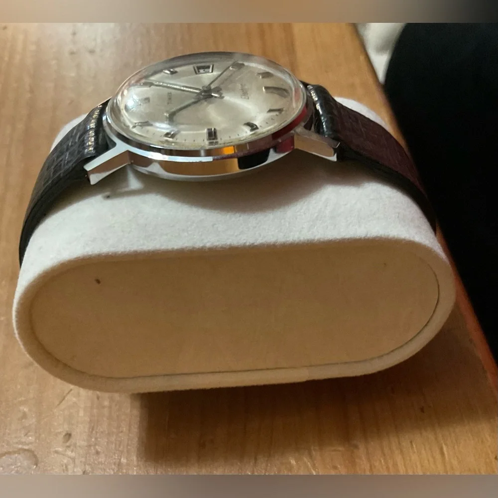 Timex: Men’s vintage (rare find) electromechanical wrist watch black wrist band.